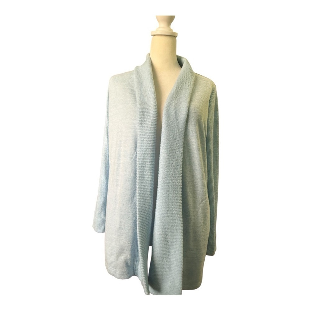 Haven Well Within Pale Blue Open Fly Away Cardigan Shawl Medium Petite